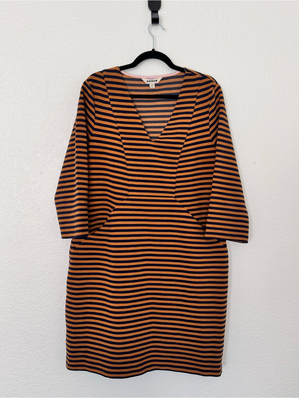 Boden Striped V-Neck Dress